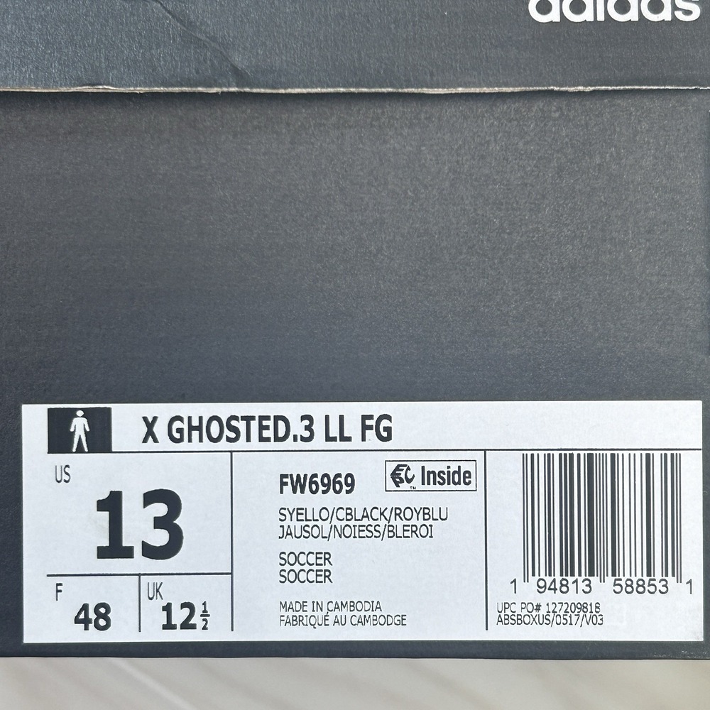 Adidas X Ghosted.3 Laceless FG Men's Size 13 Soccer Cleats Solar Yellow FW6969 - Picture 8 of 8